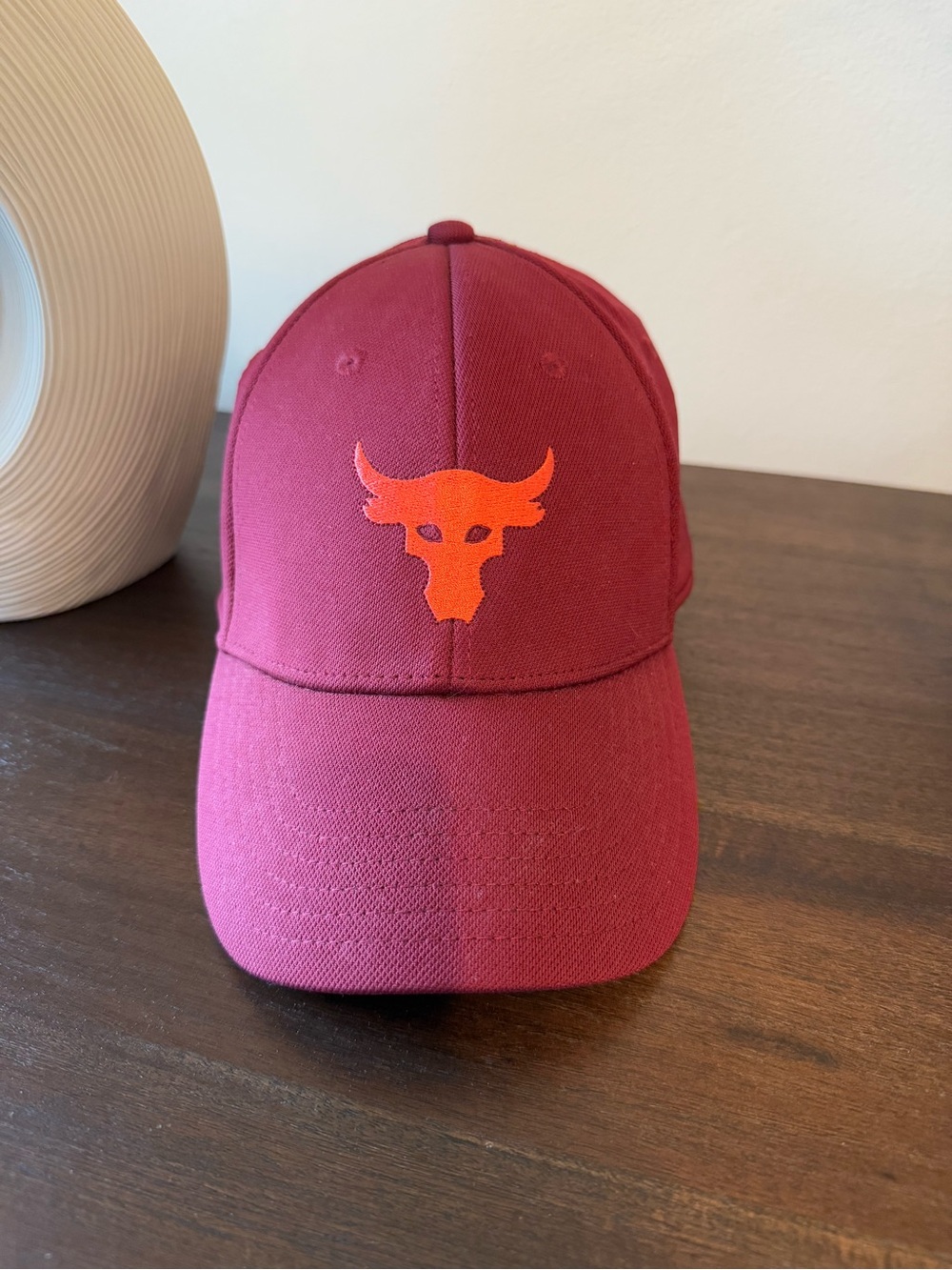 Burgundy Under Armour Project Rock Women’s ponytail hat
